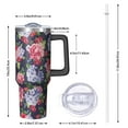thumbnail image 2 of OBREWU Pioneer Flower Tumbler with Handle and Lid,Pioneer Flower 40oz Double Wall Vacuum Insulated Tumbler,Cups Gift for Women and Men, 2 of 7