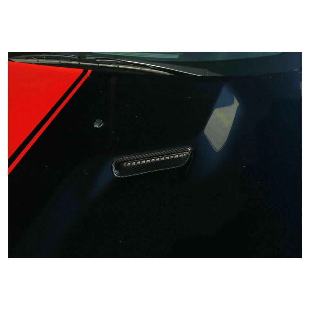 Zynkor Carbon Fiber Hood Scoop Air Vent Cover Trim Frame for Dodge for Challenger 2009-2014 Front Left Right Brushed 2 Pieces/Set-Pakcage FDC2CFHSAVCTF