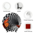 thumbnail image 4 of Picia Butterflies Optical Illusion Pattern Bone China Decorative Plate – Wall Decor with Stand and Adhesive, Elegant Ornament for Living Room, Office, or Entryway-6in, 4 of 6