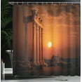 thumbnail image 4 of Ambesonne Vintage Shower Curtain, Antique Style Monument, 69"Wx70"L, Orange and White, 4 of 5