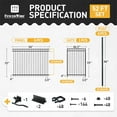 thumbnail image 2 of Fencer Wire 52FT Heavy Duty Flat Top Fence Barrier Kit, Anti-Rust Metal Steel Fence with 6FT Height X 8FT Width Panels, Gate, Posts, Connectors, 2” Diameter Outdoor Fencing for Yard, Pool, Patio, 2 of 10
