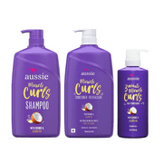 Aussie Miracle Curls Shampoo, Conditioner, & Deep Conditioner Set with Coconut & Jojoba Oil, For All Hair Types, Paraben Free