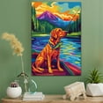 thumbnail image 2 of Redbone Coonhound Dog Stretched Canvas Size 8x12 Fishing Canvas – Cute Redbone Coonhound Canvas Wall Art of Puppy Playing Fishing, Perfect for Dog and Sports Fans, 2 of 5