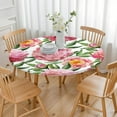 thumbnail image 3 of Round Fitted Tablecloth with Elastic Edges Fits 36"-44" Round Tables Pioneer Colorful Floral Waterproof Table Cover Washable Indoor and Outdoor for Party Kitchen Dinner Banquet Patio Picnic, 3 of 7