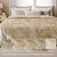 thumbnail image 5 of Regal Living Soft Plush Faux Fur Fuzzy Throw, Cream Taupe, 50" x 60", 5 of 9