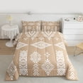 thumbnail image 2 of jejeloiu Southwestern Aztec Geometric Queen Comforter Set,White Orange Bedding Comforter Set For Girls Boys Reversible 3-Piece, 2 of 8