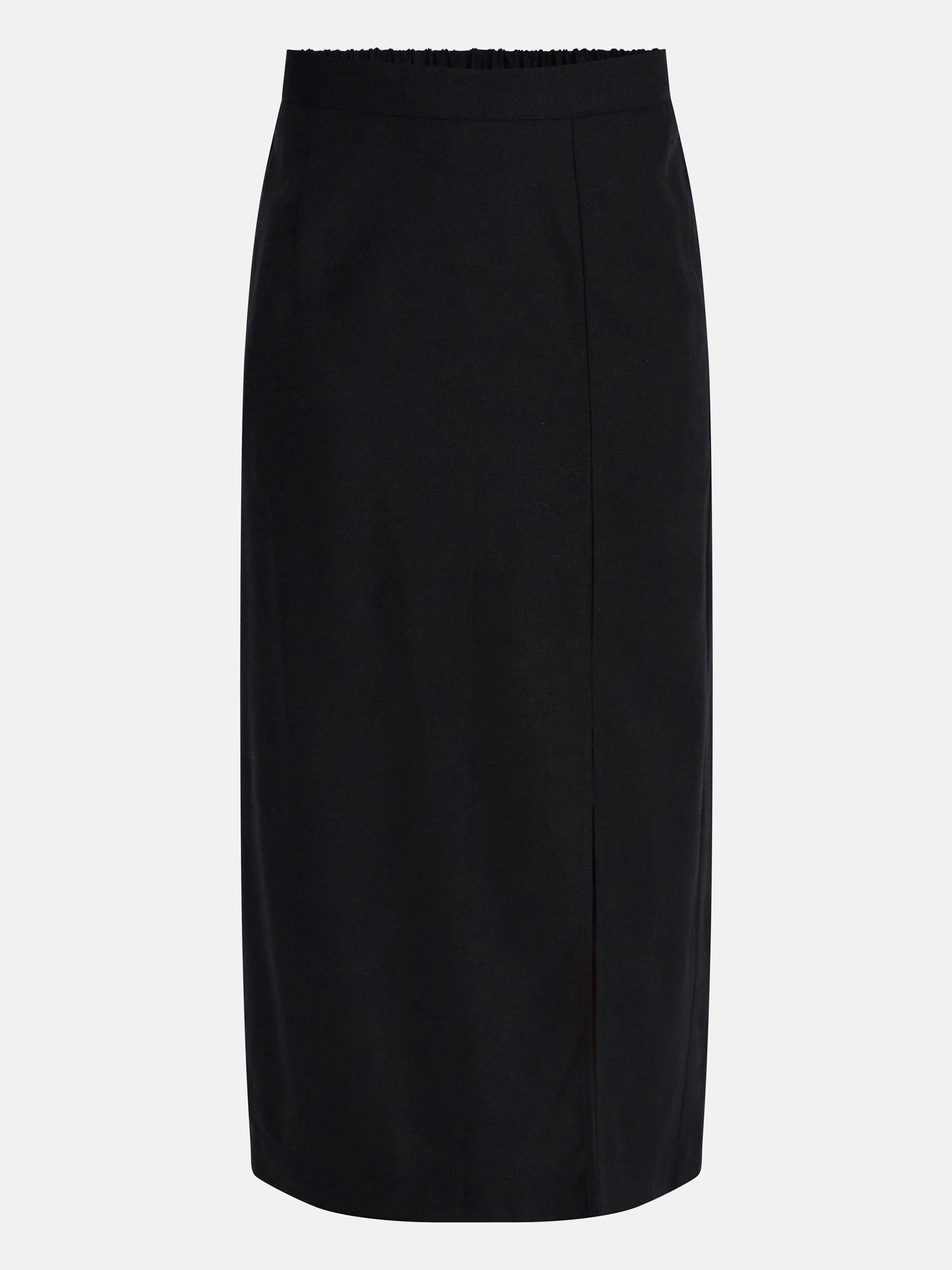 Time and Tru Women's and Women’s Plus Linen Blend Midi Skirt with Side Slit, Sizes XS-XXXL