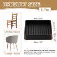 thumbnail image 2 of Rubber Furniture Pads, Non-Slip Furniture Coaster Square Anti Skid Caster Cups Furniture Feet Cup Floor Protectors Black 2.5", 2 of 6