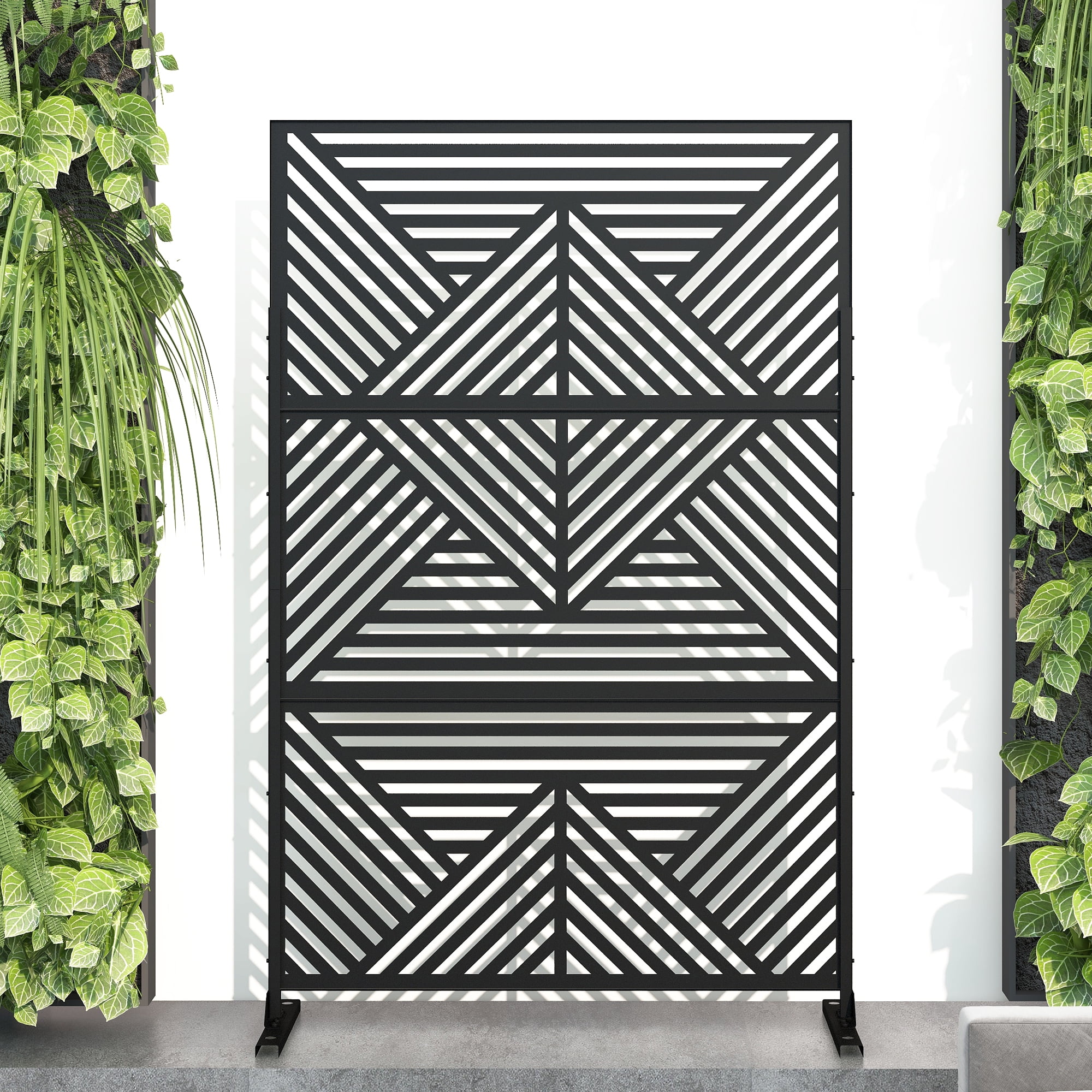 MAYEERTY 72" x 47" Outdoor Privacy Screen, Metal Decorative Screen