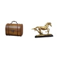 thumbnail image 1 of Joyero vintage de madera con figura de caballo, pieza de colección, adorno decorativo para escritorio y sala de estar., 1 of 7