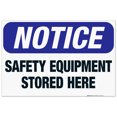 thumbnail image 1 of Safety Equipment Stored Here Sign, OSHA Sign, 24x36 Corrugated Plastic, 1 of 7