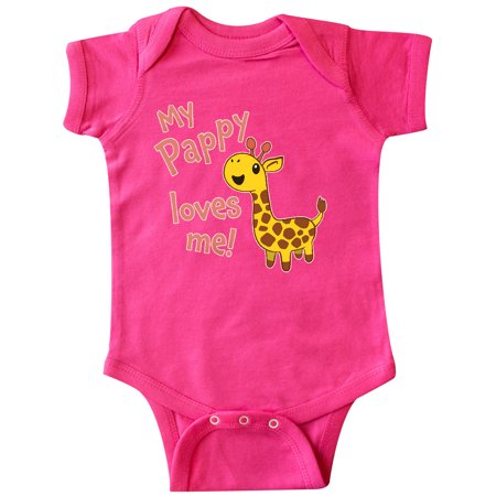 

Inktastic My Pappy Loves me- cute giraffe Gift Baby Boy or Baby Girl Bodysuit