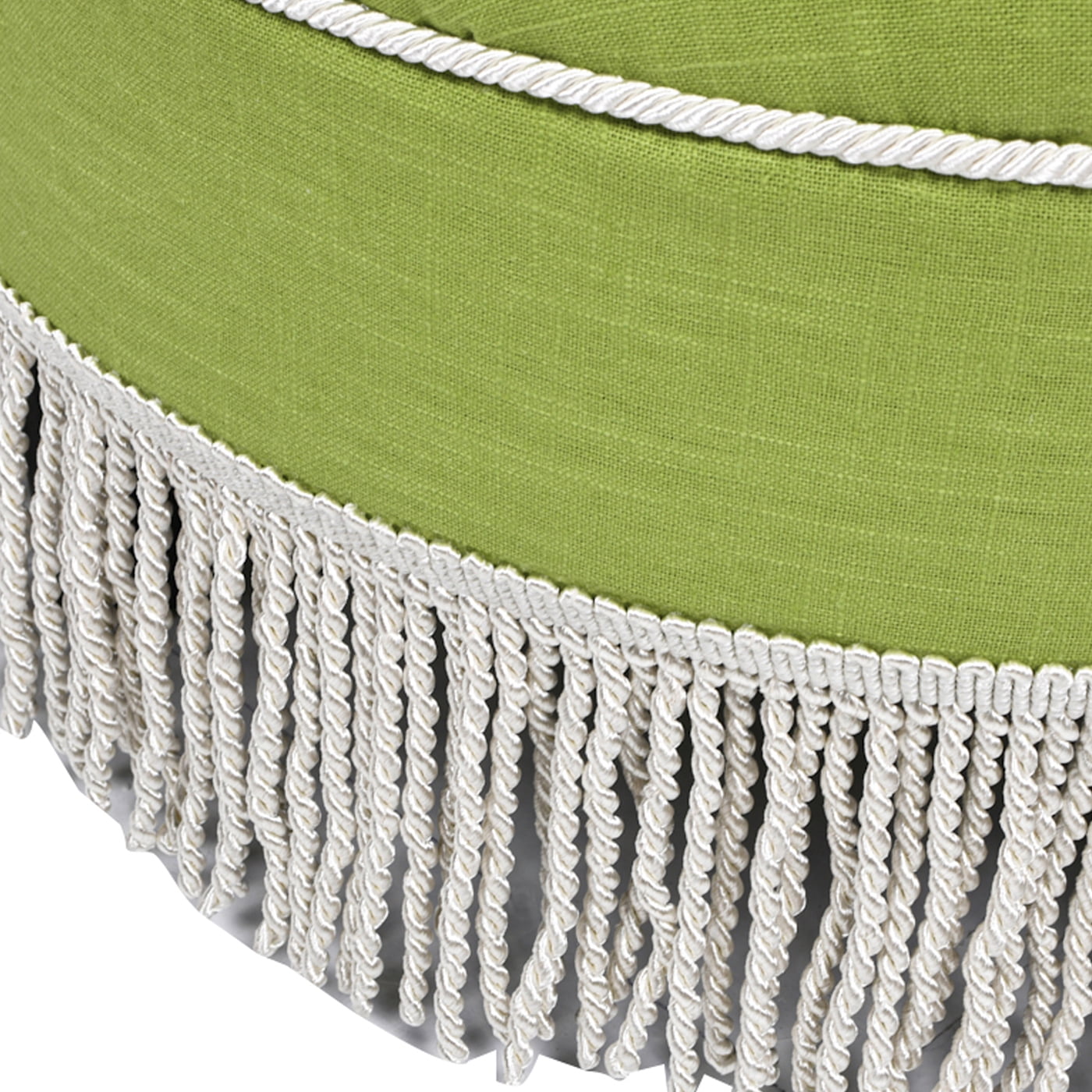 Yolanda 24" Round Upholstered Accent Ottoman Bright Chartreuse