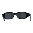 thumbnail image 2 of Polarized Womens Narrow Rectangle Designer Sunglasses Black Silver Black, 2 of 4
