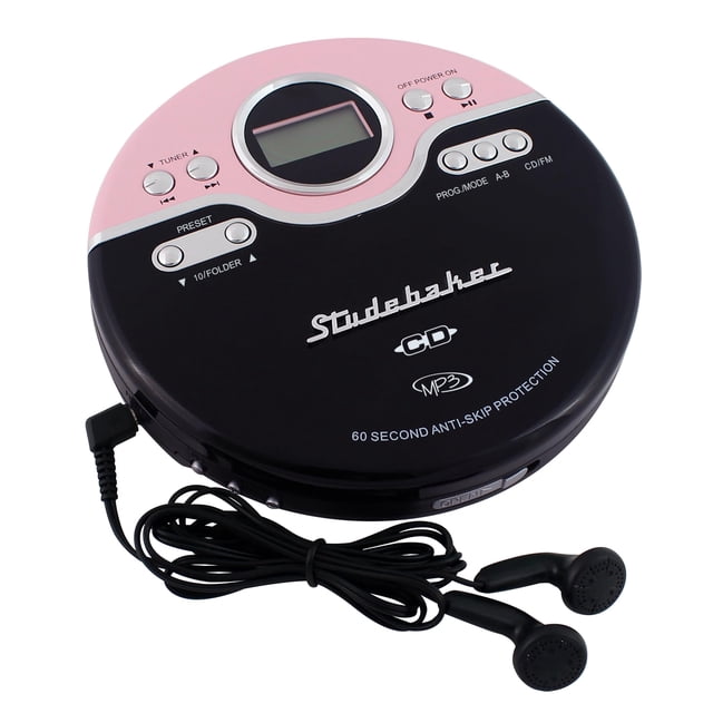 Reproductor de CD/MP3 Studebaker SB3703PBB con radio FM rosa y negro