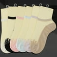thumbnail image 4 of LYXSSBYX Fuzzy Socks for Women Hot Sale Clearance Women's Fashion Casual Invisible Short Lace Sexy Breathable Socks, 4 of 5