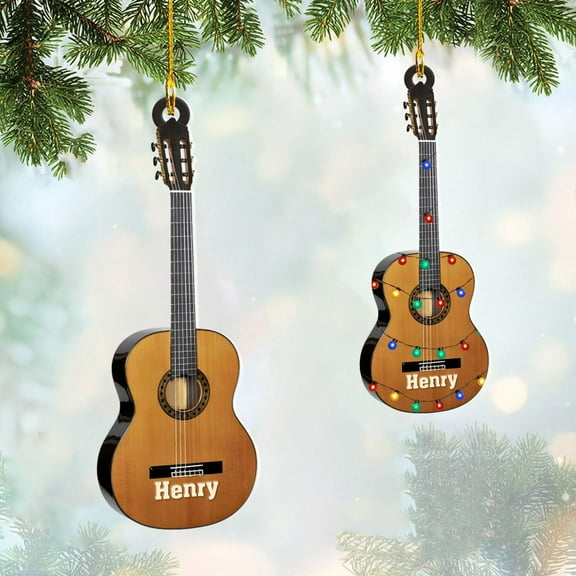 Personalized Guitar Ornament, Electric Guitar Ornament, Guitar Christmas Ornaments 2025, Acoustic Guitar Christmas Ornament, Guitar Christmas Ornaments Guitarist Gift Musical Instruments Xmas (G12) -