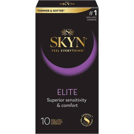 SKYN Elite Lubrciated Non-Latex Condoms, 10 Count