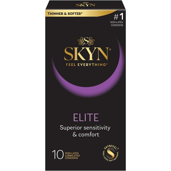 SKYN Elite Lubrciated Non-Latex Condoms, 10 Count