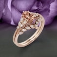 thumbnail image 3 of Gorgeous Boho & hippie 2.00 Carat Oval Cut Vintage Look Morganite And Diamond Moissanite Engagement Ring Set, Wedding Ring in 925 Sterling Silver With 18k Rose Gold Plating Gift For Her, Promise Ring, 3 of 3