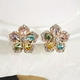 thumbnail image 5 of K-KED 925 Silver Flower Stud Earrings for Women Cubic Zirconia Engagement Jewelry-Style 3, 5 of 9