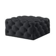 thumbnail image 2 of Inspired Home Vernon Linen Cocktail Ottoman Allover Tufted Square Castered Legs Modern, Black, 2 of 7