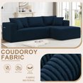 thumbnail image 6 of AENKYO 104'' Modular L-Shape Sectional Sofa with Chaise, Comfy Deep-Seat Cloud-Couch, Corduroy - Blue, 6 of 7