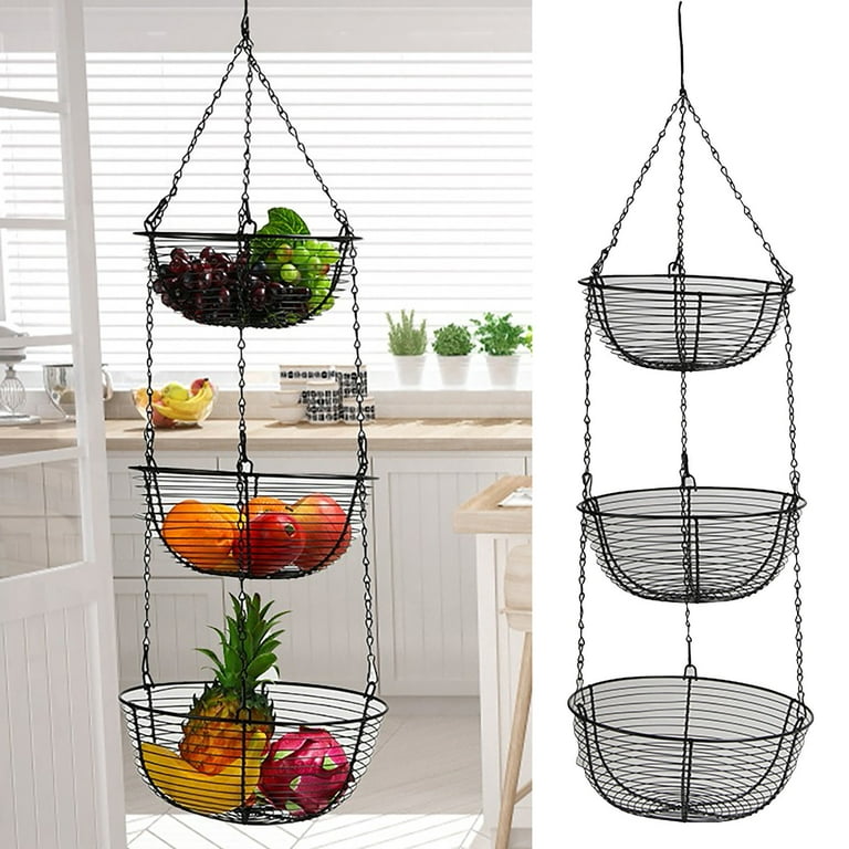 Kitchen Gadgets Fruit Level House For Hanging Stand Individually Style  Height Basket Countrys Shelf Hanging 3 Adjustable Basket Hanging With Hooks  The