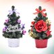 thumbnail image 4 of Decoración de árbol de Navidad artificial, modelo de árbol de Navidad, regalos para tienda de oficina en casa (20cm, morado A y rojo A), 2 uds., 4 of 7