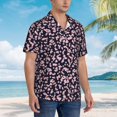 thumbnail image 5 of Daiia Flower Hawaiian Shirt for Men Gentle Cotton Regular Short Sleeve Casual-Large, 5 of 9