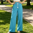 thumbnail image 4 of KIHOUT Women Wide Leg Pants Loose Fit Casual Lounge Pants with Adjustable Drawstring Elastic Waistband Solid Color Baggy Trousers for Women, 4 of 6