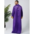 thumbnail image 2 of RUNQHUI Men's Priest Robe With Gold Trim And Cross Front Zip Closure For Church Worship And Cosplay Purple 3XL, 2 of 7