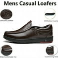 thumbnail image 2 of Men's Casual Loafers Business Leather Formal Dress Slip-on Lightweight Padded Warmth Comfortable Outdoor Shoes Brown 12 US, 2 of 7