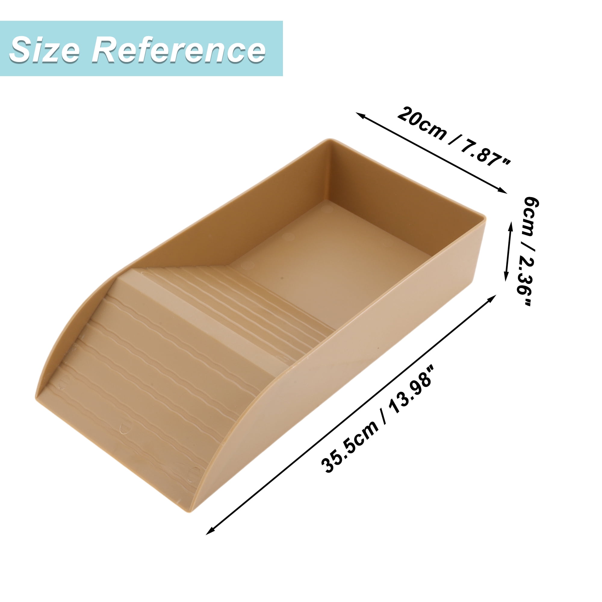 Unique Bargains Tortoise Food Dish with Ramp Plastic Reptile Water Bowl Reptile Climbing Ramp for Turtles Lizards Brown Large