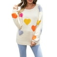 thumbnail image 1 of Gupgi Women Fuzzy Heart Sweaters Valentines Pullover Long Sleeve Round Neck Warm Knit Sweatshirt, 1 of 9