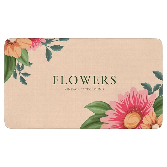 Floral Welcome Doormat Your Perfect Indoor/Outdoor Entryway Decor, Non-Slip, Reusable and Practical – Size 17x30 Inch