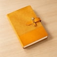 thumbnail image 4 of Yellow A5 Leather Notebook with Buckle Closure, Professional Reusable Notebook A5, Lined Journal Diary, Business Planner, Office Writing Notebook, 224 Pages, 4 of 8