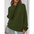 thumbnail image 3 of PRETTYGARDEN Womens Fall Casual Long Sleeve Tops Loose Mock Neck Drop Shoulder Knit Going Out Pullover Sweaters, 3 of 10