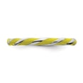 thumbnail image 4 of 925 Sterling Silver Stackable Expressions Twisted Yellow Enameled Ring Size: 10; for Adults and Teens; for Women and Men, 4 of 5