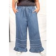 thumbnail image 5 of TinyCribz Women's Plus Size Denim Pants – Relaxed Ruffled Wide Leg 4X, 5 of 5