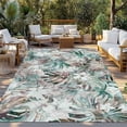 thumbnail image 2 of Palm Leaves Outdoor Rug for Patio/Deck/Porch, Non-Slip Large Area Rug 5 x 7 Ft, Turquoise Tropical Leaf Botanical Retro Spring Indoor Outdoor Rugs Washable Area Rugs, Camping Rug Carpet Runner, 2 of 8
