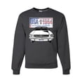 thumbnail image 2 of Wild Bobby, Ford Mustang Country USA 1964 Vintage American License Plate, Cars and Trucks, Unisex Crewneck Graphic Sweatshirt, Heather Black, XX-Large, 2 of 4