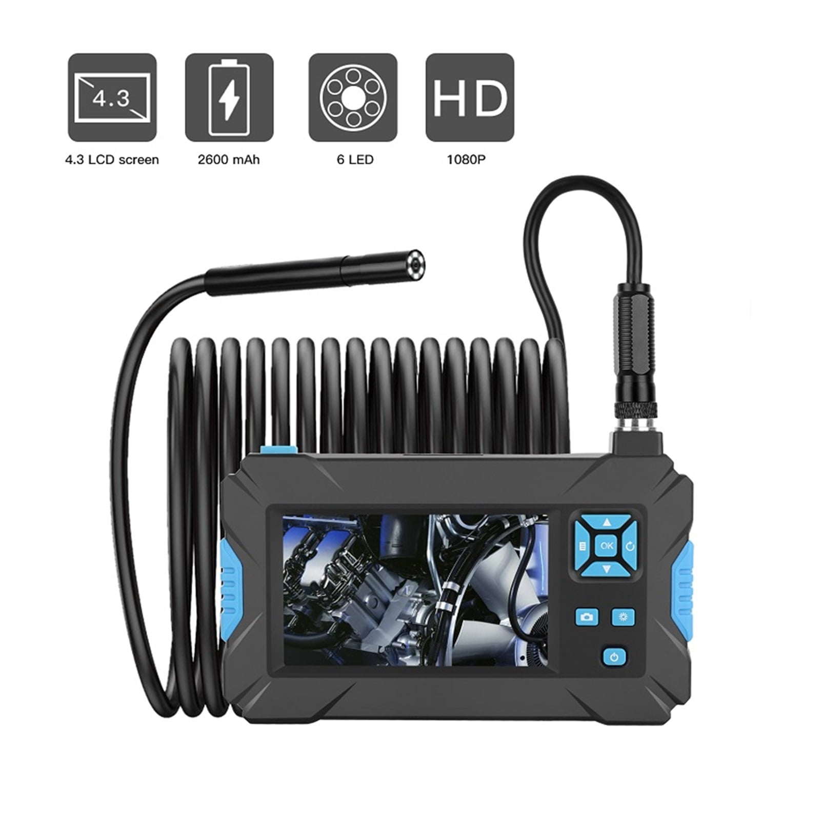 P30 Industrial Endoscope Camera 8mm/5.5mm/3.9mm Semi-rigid Snake Tube Cable Dual Lens only Camera Cable Without Screen Monitor ,Various Applicable