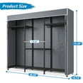 thumbnail image 3 of Clothes Rack, Clothing Rack with Cover Loads 795 LBS, Clothing Racks for Hanging Clothes, Portable Wadrobe Closet, Heavy Duty Garment Rack with Wire Shelves, 3 of 7