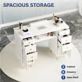 thumbnail image 6 of Ktaxon Manicure Table for Nail Tech with Dust Collector, Storage Drawers & Wrist Cushion, White, 6 of 7