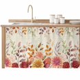 thumbnail image 2 of Red Orange Floral Fall Cabinet Curtain 28"Wx51"L,Dustproof Storage Cabinet Curtain with Self Adhesive Tape,Thanksgiving Eucalyptus Leaves Autumn Tall Pantry Cover Drape for Kitchen,Utility Closet, 2 of 9