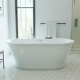 thumbnail image 2 of DreamLine BTCB6635HFXXC00 Caribbean 66" x 36" Freestanding Oval 48 Gallon Soaking Bathtub in White, 2 of 11