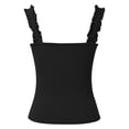 thumbnail image 5 of HJYCHN Tank Tops for Women Square Neck Ruffle Strap Sleeveless Ribbed Tank Stretchy Fitted Womens Casuals Tops Black XL, 5 of 5