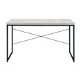 thumbnail image 3 of GZXS 47" Industrial Writing Desk with Metal Sled Legs, Antique White Wood Top, Home Office Workstation for Dorms, Apartments, Bedrooms, 3 of 6