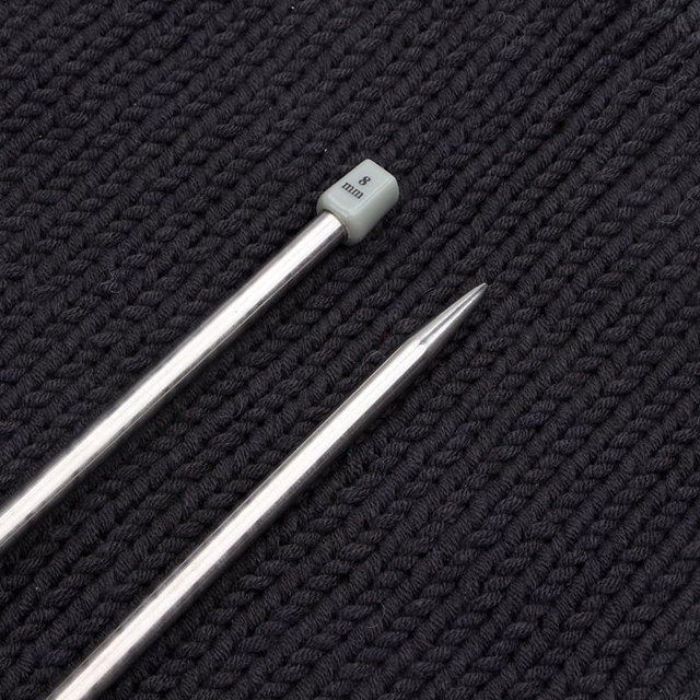 Aguja de tejer de un solo cabezal de acero inoxidable de 35 cm, aguja de tejer de un solo cabezal con enchufe, juego de herramientas para tejer suéteres de 11 pares